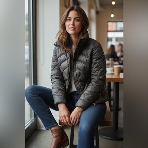 Women’s Quilted Puffer Jacket - Gray